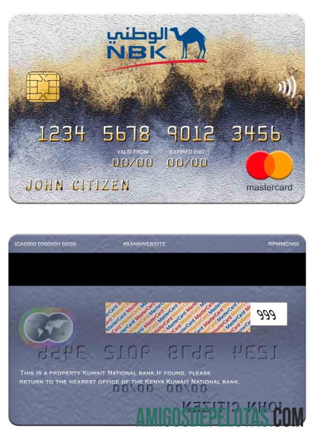 Kuwait National Bank Mastercard sample